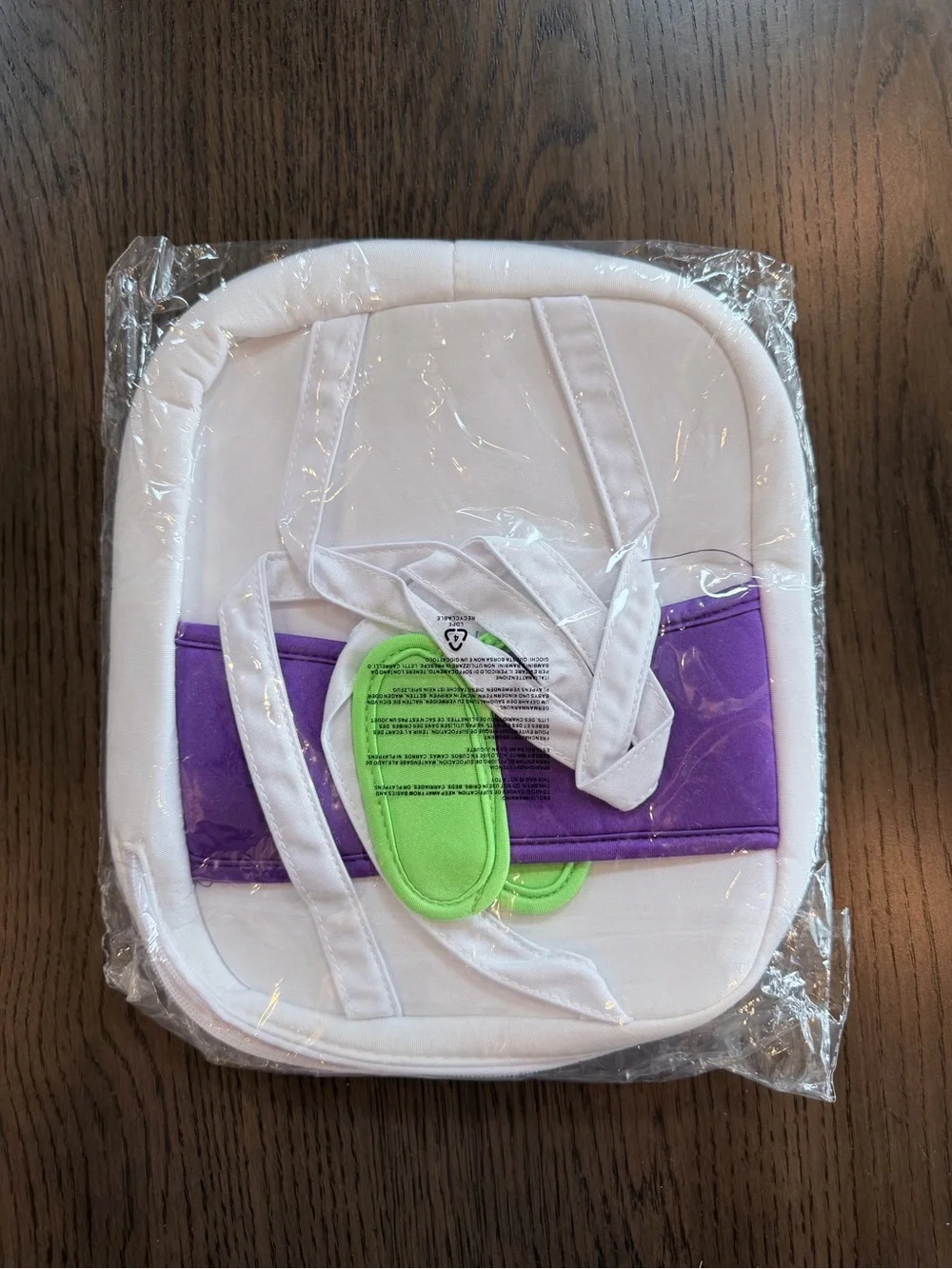 Foreplay White Mini Backpack with Purple Stripe and Lime Trim - Buzz Lightyear